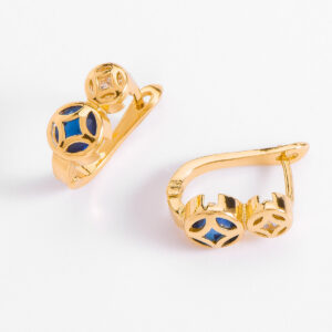 Aretes Nice Dorados Con Piedra Cristal