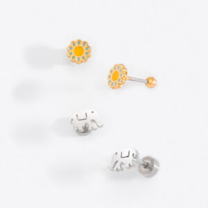 Aretes De Elefante En Baño De Oro