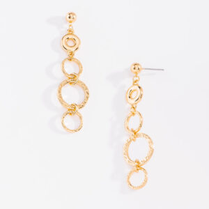 Aretes Largos Nice En Baño De Oro