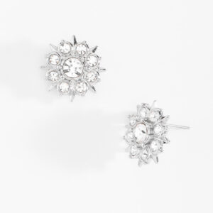 ✨ Aretes Elegantes en Baño de Platino con Piedras Cristalinas 💎