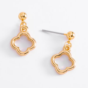 Nice Flor Aretes en baño de Oro 18k